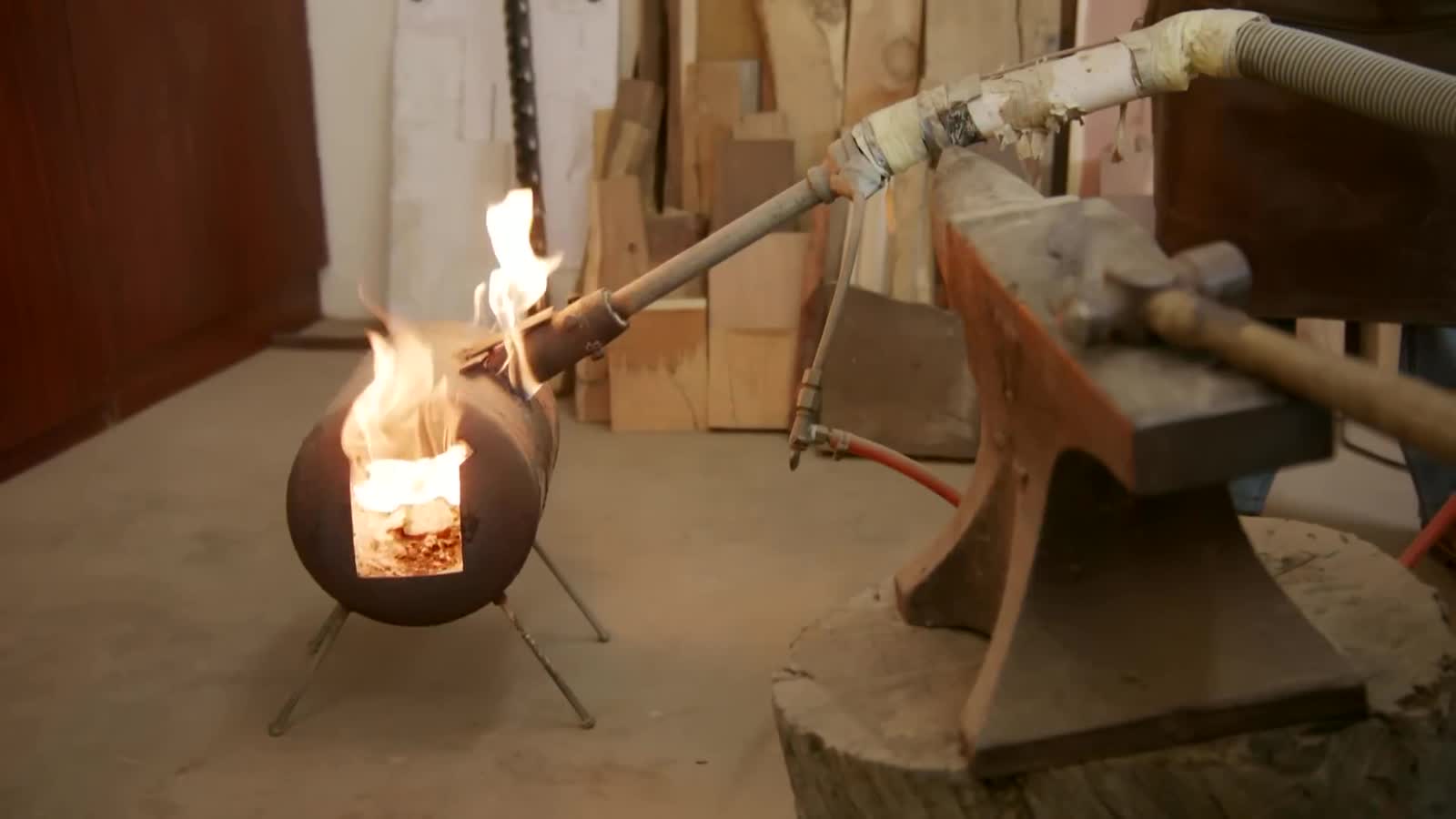 The blade in the forge fire